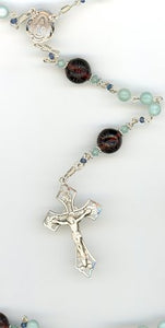 Amazonite Rosary with Antique Etched Our Father Beads