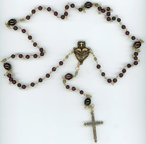 Garnet and Bronze Rosary