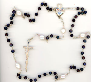 Black Pearl Rosary "Magdalene"s Tears"