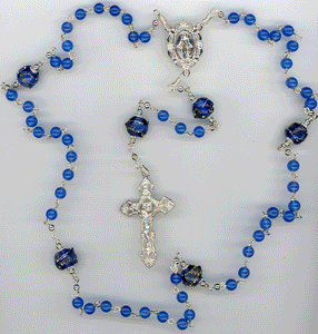 All Argentium Sterling Silver Blue Agate Rosary