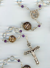 Large Rosary made with Swarovski Crystals and handmade Sterling Silver beads