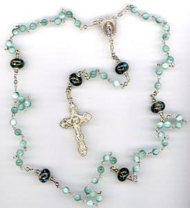 Natural Green Tiger Eye Argentium Sterling Silver Rosary