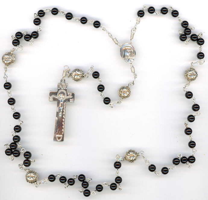 Black Onyx and Sterling Silver Our Fathers