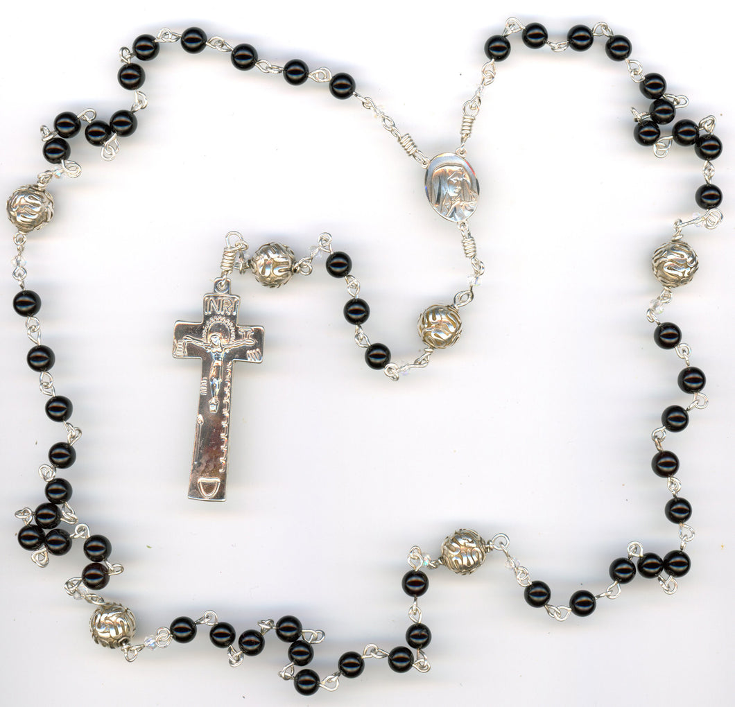 Black Onyx and Sterling Silver Our Fathers