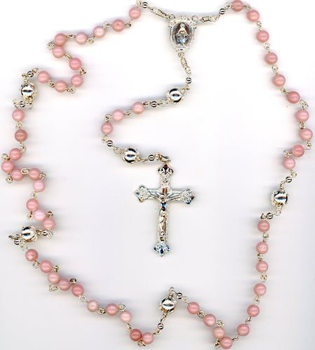 Pink Opal All Argentium Rosary