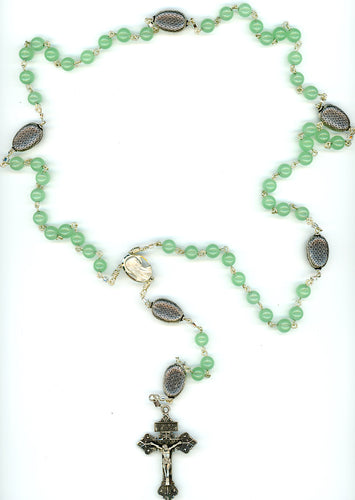 Jadite Rosary in Sterling Silver