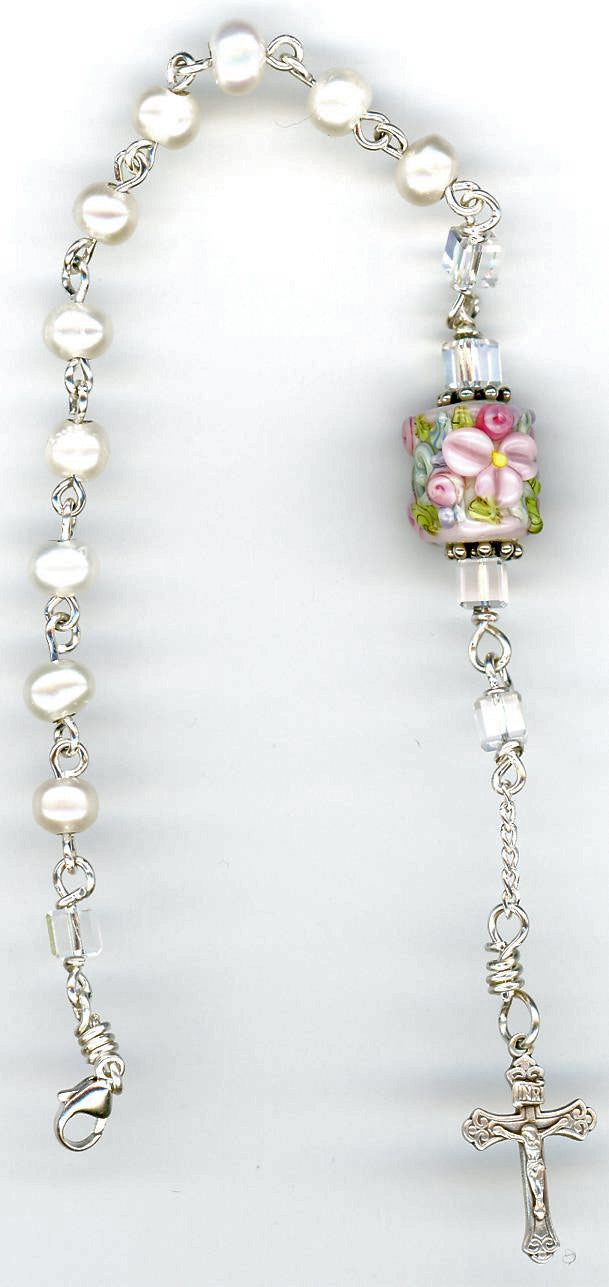 Pearl Rosary Bracelet Single Decade