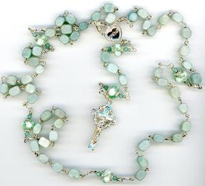 Amazonite Rosary with Fancy Glass