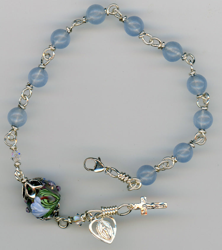 Aquamarine Rosary Bracelet - Sisters of Carmel
