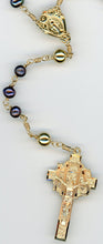 14k Gold Black Pearl Rosary