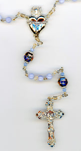 blue lace agate rosary detail