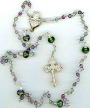 Fluorite Rosary with Big Beautiful Sacred Heart