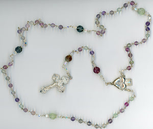 Fluorite Rosary in All Argentium Sterling Silver