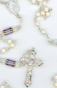Freshwater Pearl Rosary All Argentium Silver