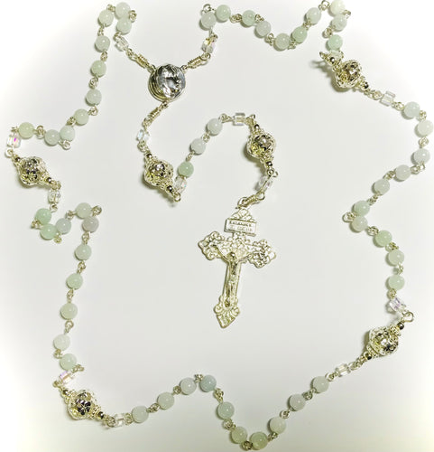 Burmese Jade Rosary in Argentium Silver