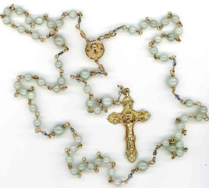 14k Gold Rosary in Gem quality Jade
