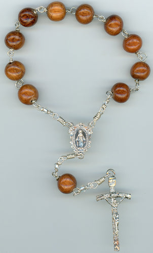Koa Single Decade Rosary in all Argentium Sterling