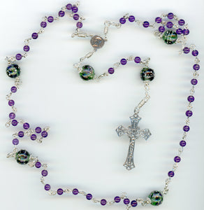 Small Amethyst Rosary Sterling Silver